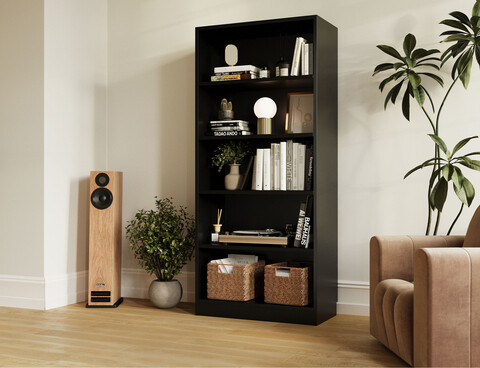 Raft de perete ELTAP, Seilf, 80x40x180 cm, PAL/PVC, negru