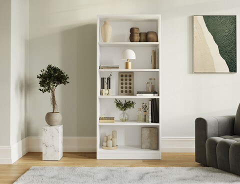 Raft de perete ELTAP, Seilf, 80x40x180 cm, PAL/PVC, alb