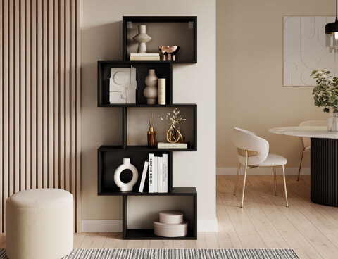 Raft de perete ELTAP, Sottis, 80x20x180 cm, PAL/PVC, negru