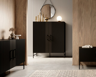 122x42x140 cm, Negru