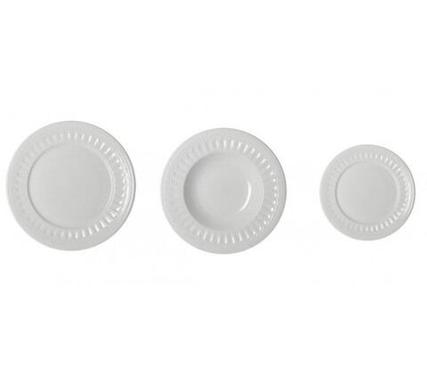 Serviciu de masa 18 piese, Senzatempo, Brandani, portelan New Bone China