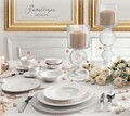 Serviciu de masa 18 piese, Senzatempo, Brandani, portelan New Bone China