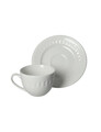 Set 2 cesti cu farfurie pentru ceai, Senzatempo, Brandani, D16x7 cm, portelan New Bone China