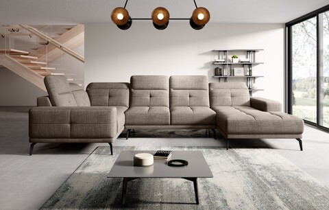 Coltar stanga 6 locuri ELTAP, LT-20MAR, Neviro, 350x201x77 cm, lemn/poliester, bej