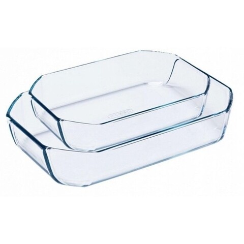 Set 2 vase rectangulare, Pyrex, Inspiration, 2.6 L - 3.2 L, sticla termorezistenta