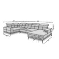 Coltar dreapta 6 locuri ELTAP, RT-11SOF, Neviro, 350x201x77 cm, lemn/poliester, negru