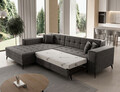 Coltar extensibil stanga 4 locuri ELTAP, Sol-01, Solange, 292x196x84 cm, lemn/poliester, gri
