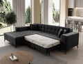 Coltar extensibil stanga 4 locuri ELTAP, Sol-03, Solange, 292x196x84 cm, lemn/poliester, negru
