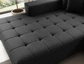 Coltar extensibil stanga 4 locuri ELTAP, Sol-03, Solange, 292x196x84 cm, lemn/poliester, negru