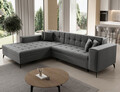 Coltar extensibil stanga 4 locuri ELTAP, Sol-04, Solange, 292x196x84 cm, lemn/poliester, gri