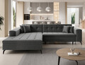Coltar extensibil stanga 4 locuri ELTAP, Sol-04, Solange, 292x196x84 cm, lemn/poliester, gri