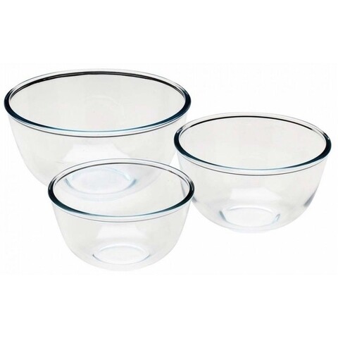 3 boluri, Pyrex, 0,5 L / 1 L / 2 L, set de sticlă termorezistentă