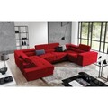 Coltar extensibil dreapta 6 locuri ELTAP, Th-101, Thiago, 342x208x88 cm, lemn/poliester, negru