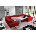 Coltar extensibil dreapta 6 locuri ELTAP, Th-101, Thiago, 342x208x88 cm, lemn/poliester, negru