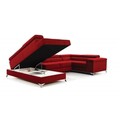 Coltar extensibil dreapta 6 locuri ELTAP, Th-101, Thiago, 342x208x88 cm, lemn/poliester, negru