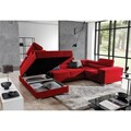 Coltar extensibil stanga 6 locuri ELTAP, Th-26, Thiago, 342x208x88 cm, lemn/poliester, roz deschis/alb