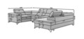 Coltar extensibil stanga 6 locuri ELTAP, Th-26, Thiago, 342x208x88 cm, lemn/poliester, roz deschis/alb