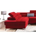 Coltar extensibil stanga 6 locuri ELTAP, Th-27, Thiago, 342x208x88 cm, lemn/poliester, roz deschis