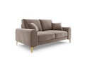 Canapea, Madara, Mazzini Sofas, 2 locuri, gold legs, 172x102x90 cm, catifea, bej
