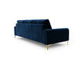 Canapea, Madara, Mazzini Sofas, 3 locuri, gold legs, 222x102x90 cm, catifea, albastru regal