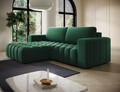 Coltar extensibil stanga 4 locuri ELTAP, Bon-07, Bonett, 250x175x92 cm, lemn/poliester, verde inchis