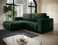 Coltar extensibil stanga 4 locuri ELTAP, Bon-12, Bonett, 250x175x92 cm, lemn/poliester, verde inchis