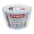 Vas rotund cu capac, Pyrex, 1.6 L, sticla termorezistenta