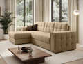 Coltar extensibil reversibil 3 locuri ELTAP, Blenvi, 260x150x82 cm, lemn/poliester, bej inchis