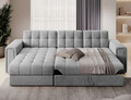 Coltar extensibil reversibil 3 locuri ELTAP, Blenvi, 260x150x82 cm, lemn/poliester, gri deschis