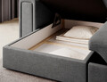 Coltar extensibil reversibil 3 locuri ELTAP, Blenvi, 260x150x82 cm, lemn/poliester, gri inchis