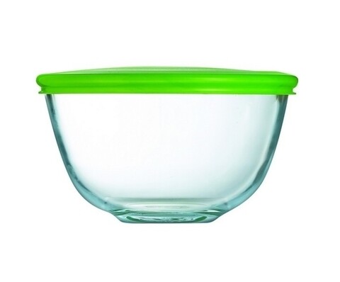 Bol cu capac, Pyrex, Prep-Store, 17 cm Ø, 1 L, sticla termorezistenta/plastic