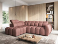 Coltar extensibil stanga 4 locuri ELTAP, LT-24PAO, Falconn, 258x208x107 cm, lemn/poliester, roz inchis