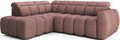 Coltar extensibil stanga 4 locuri ELTAP, LT-24PAO, Falconn, 258x208x107 cm, lemn/poliester, roz inchis