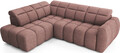 Coltar extensibil stanga 4 locuri ELTAP, LT-24PAO, Falconn, 258x208x107 cm, lemn/poliester, roz inchis