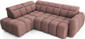 Coltar extensibil stanga 4 locuri ELTAP, LT-24PAO, Falconn, 258x208x107 cm, lemn/poliester, roz inchis