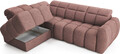 Coltar extensibil stanga 4 locuri ELTAP, LT-24PAO, Falconn, 258x208x107 cm, lemn/poliester, roz inchis