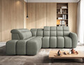 Coltar extensibil stanga 4 locuri ELTAP, LT-100XIL, Falconn, 258x208x107 cm, lemn/poliester, verde
