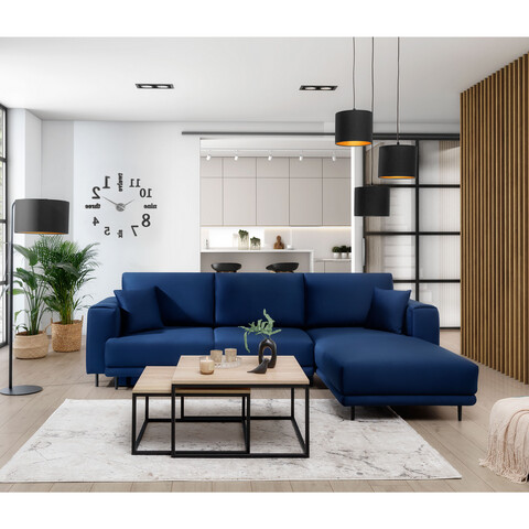 Coltar extensibil dreapta 4 locuri ELTAP, RT-40VE, Dalia, 289x190x95 cm, lemn/poliester, albastru