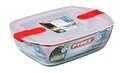 Vas rectangular cu capac, Pyrex, Cook&Heat, 2.5 L, sticla termorezistenta/plastic