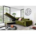 Coltar extensibil stanga 3 locuri ELTAP, LT-33LO, Grayson, 278x205x92 cm, lemn/poliester, verde olive