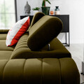Coltar extensibil stanga 3 locuri ELTAP, LT-33NU, Grayson, 278x205x92 cm, lemn/poliester, verde olive