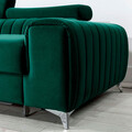 Coltar extensibil stanga 3 locuri ELTAP, LT-35NU, Grayson, 278x205x92 cm, lemn/poliester, verde inchis