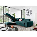 Coltar extensibil stanga 3 locuri ELTAP, LT-76MO, Grayson, 278x205x92 cm, lemn/poliester, verde