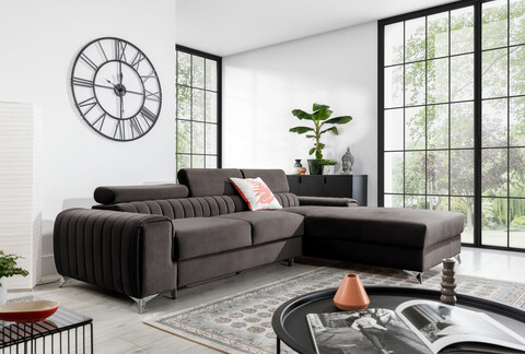 Coltar extensibil dreapta 3 locuri ELTAP, RT-22VE, Grayson, 278x205x92 cm, lemn/poliester, maro