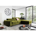 Coltar extensibil dreapta 3 locuri ELTAP, RT-33LO, Grayson, 278x205x92 cm, lemn/poliester, verde olive