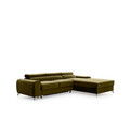 Coltar extensibil dreapta 3 locuri ELTAP, RT-33NU, Grayson, 278x205x92 cm, lemn/poliester, verde olive