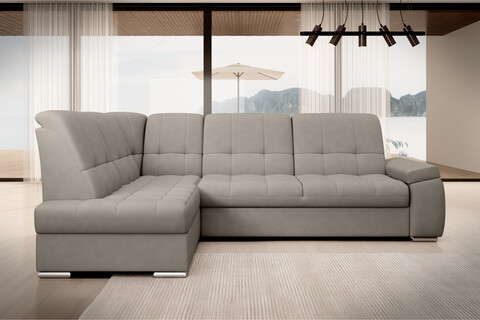 Coltar extensibil stanga 3 locuri ELTAP, LT-07PO, Sado, 272x192x95 cm, lemn/poliester, gri