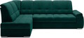 Coltar extensibil stanga 3 locuri ELTAP, LT-35NU, Sado, 272x192x95 cm, lemn/poliester, verde inchis