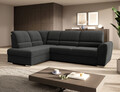Coltar extensibil stanga 3 locuri ELTAP, LT-04FL, Siber, 270x186x93 cm, lemn/poliester, gri inchis