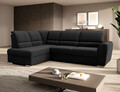Coltar extensibil stanga 3 locuri ELTAP, LT-10FL, Siber, 270x186x93 cm, lemn/poliester, negru